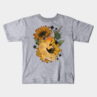 Leopard Gecko with Sunflowers Kids T-Shirt